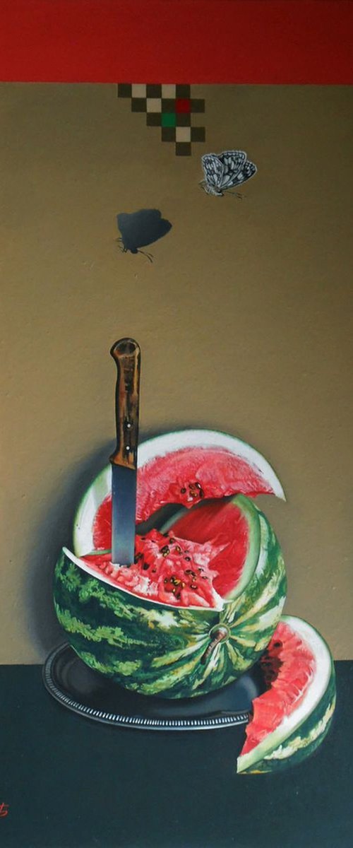 Watermelon and Knife by Alexander Titorenkov