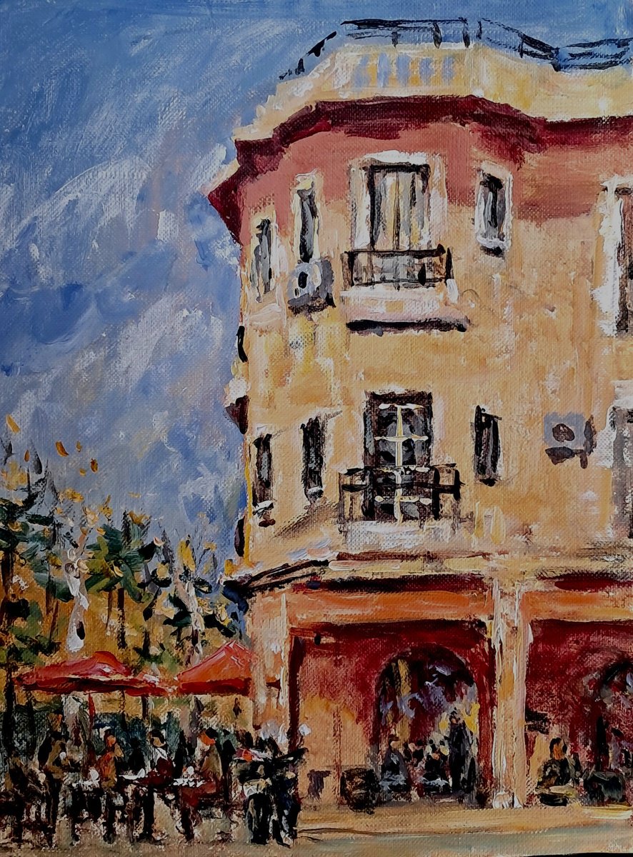  Cafe In Fez By Dimitris Voyiazoglou, 17 X 20, Artwork For Sale On Artfinder