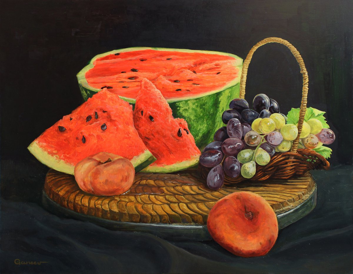 Watermelon and fruit by Linar Ganeev