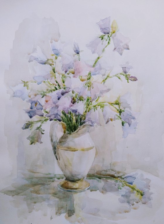 Bluebells flowers. Original watercolour painting.