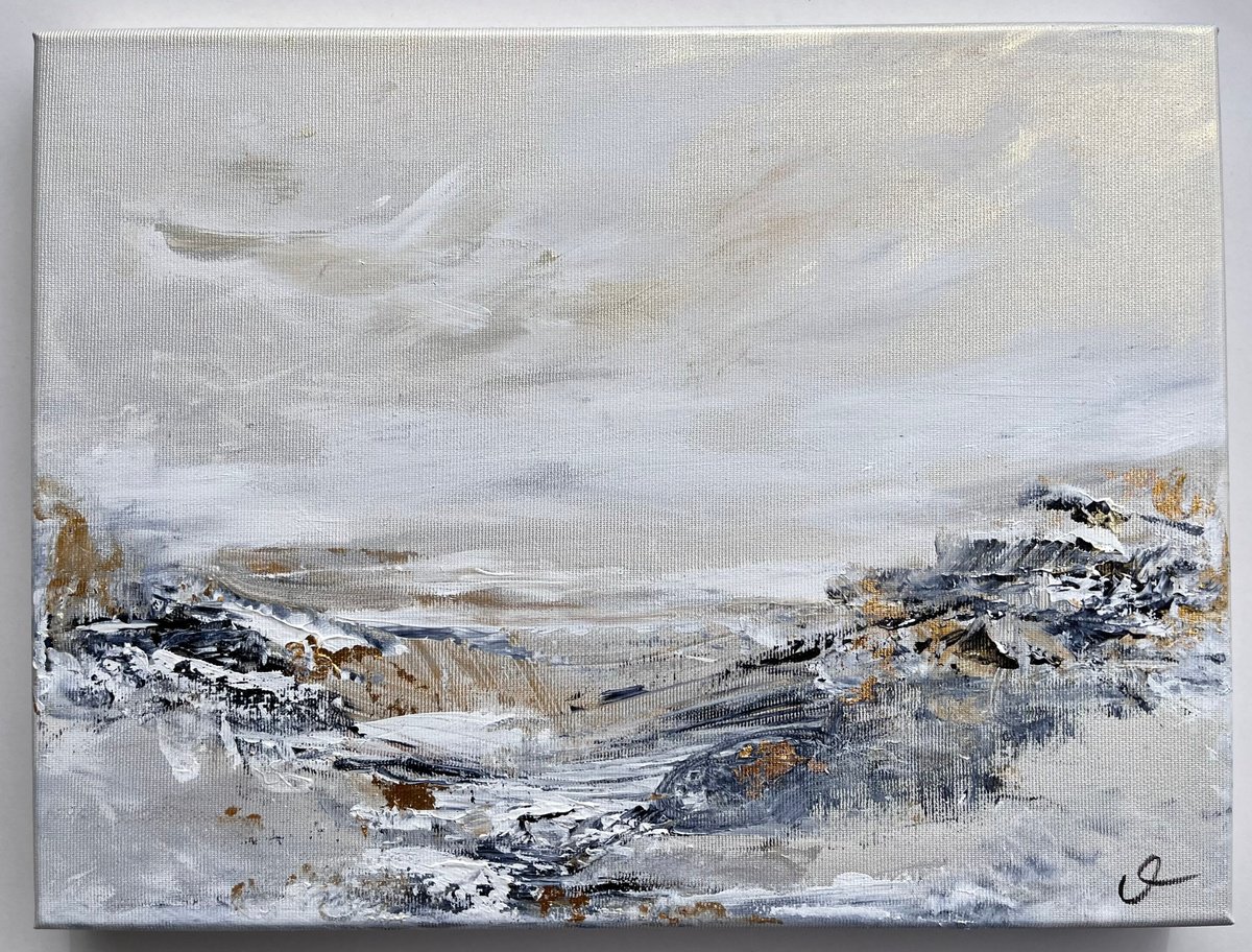 Impressionistic Landscape Acrylic Painting By Maria Bevilacqua-Fischer, 16 X 12", Serenity Vi, Original Artwork