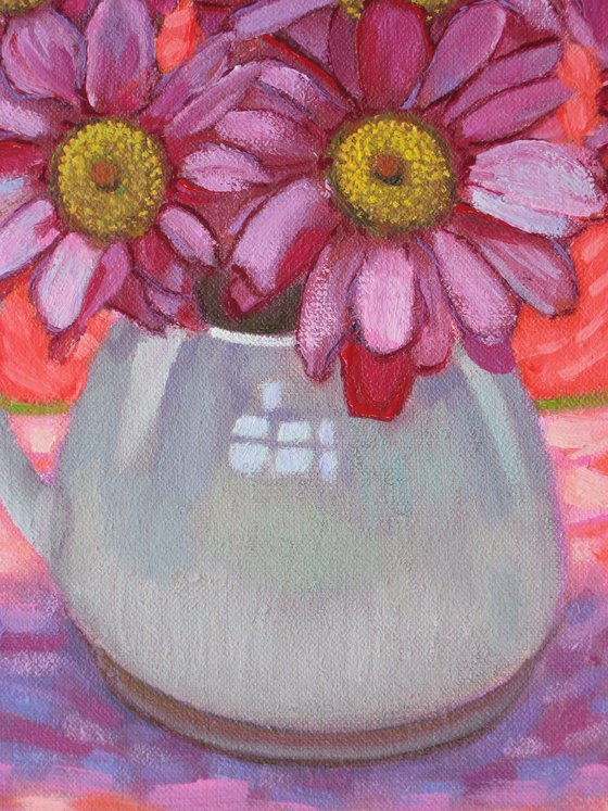 Chrysanthemums in a Small Jug