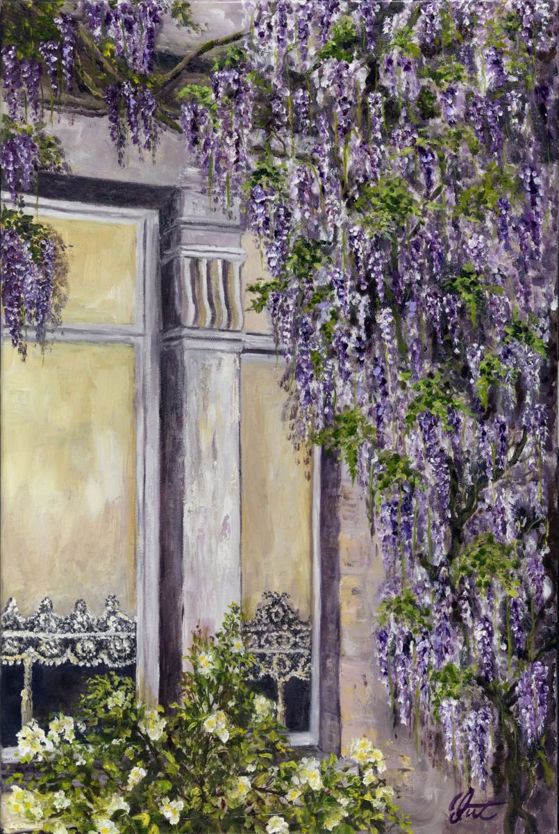 Wisteria Oil painting by Christine Gaut | Artfinder