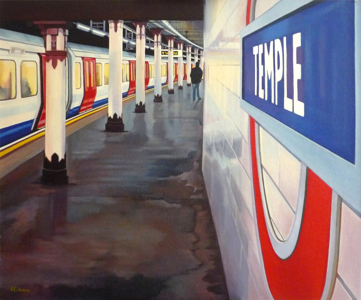 Cityscapes Oil Painting By Rebecca Coleman, 28 X 24", Temple, Original Artwork