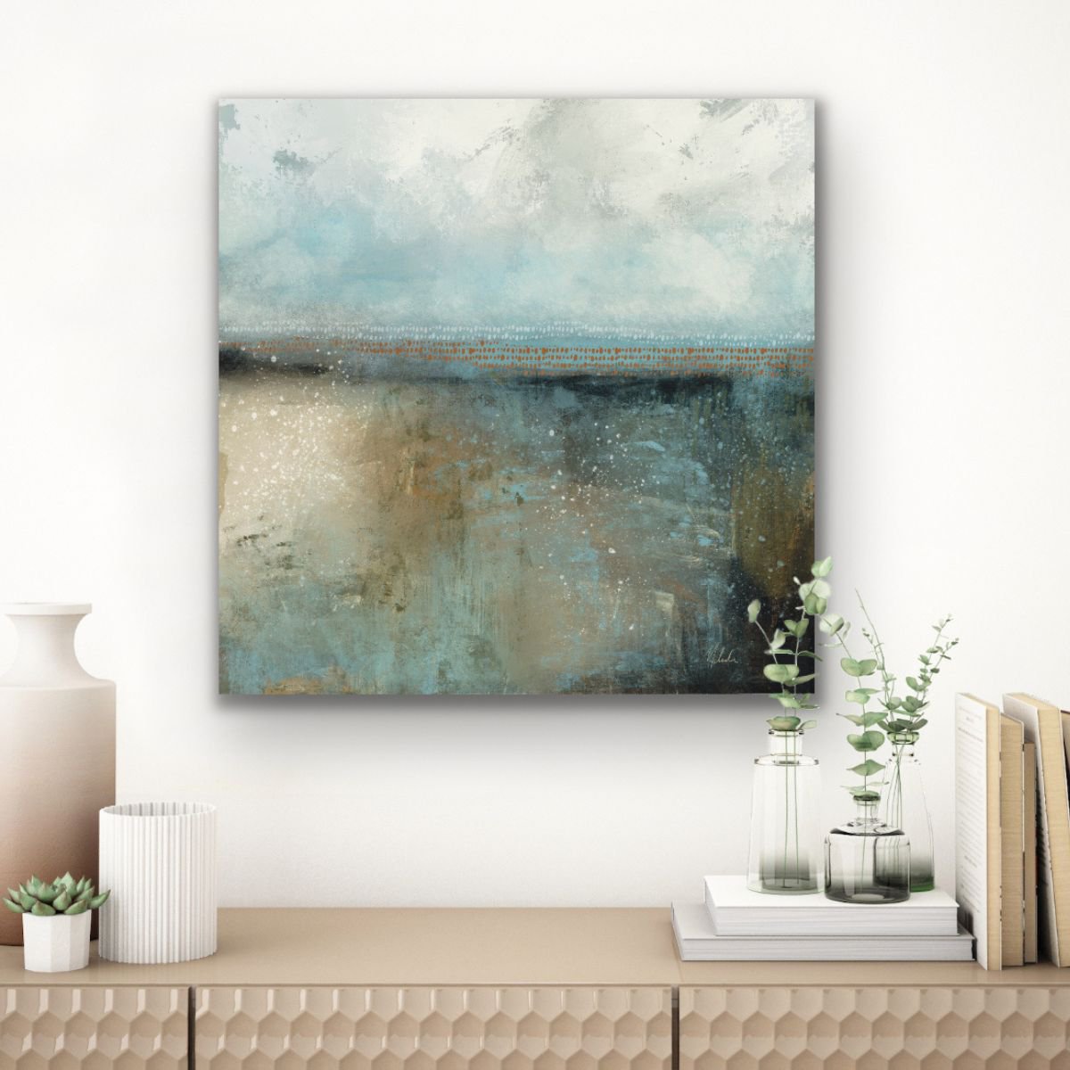 Landscape Giclee Print By Melinda Macdonald, 30 X 30", Before The Rain, Original Artwork