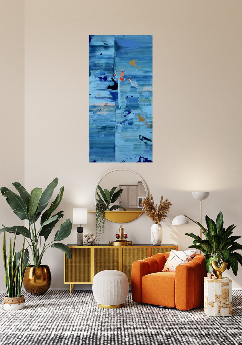 Organic Abstract Oil Painting By Athaang Art, 15 X 30, Abstract-207, Original Artwork