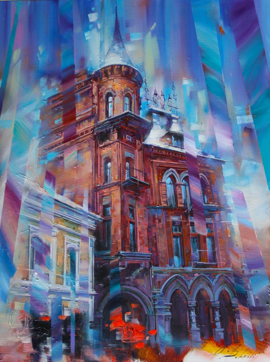 Impressionistic Cityscapes Oil Painting By Alexandr Dobrodiy, 24 X 31, ??? ??????., Original Artwork