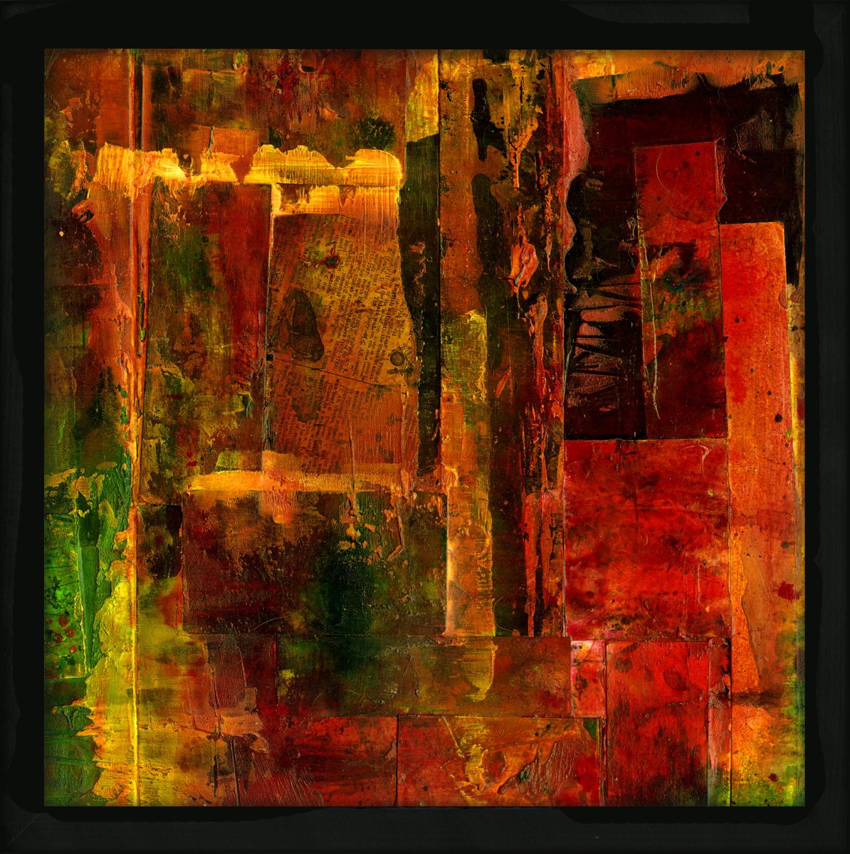 Abstract Painting By Kathy Morton Stanion, 13 X 13", Mystical Pastiche 6, Original Artwork