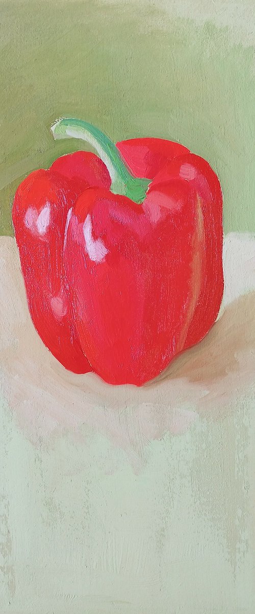 Red Bell Pepper by Vasyl Koval