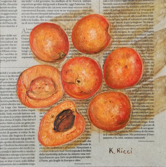 Apricots on Newspaper