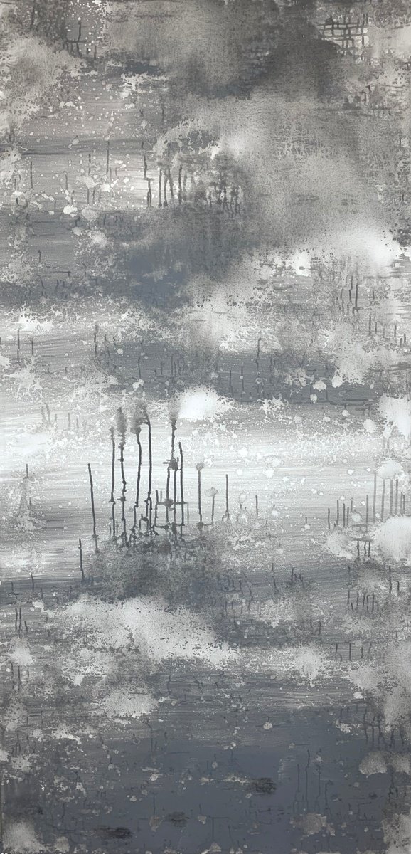 Organic Abstract Acrylic Painting By Andrew Lennon, 36 X 72, Siberian Silk B, Original Artwork