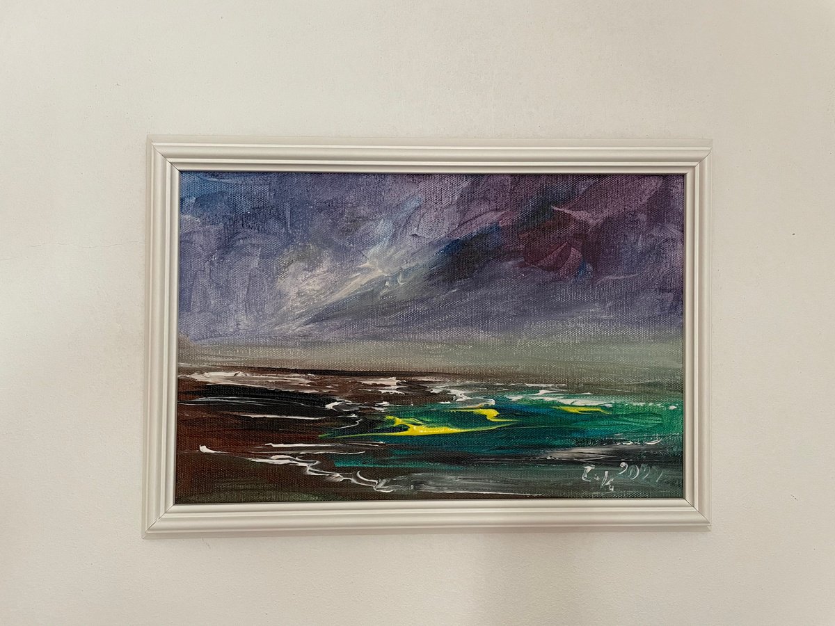 Abstract Landscape Acrylic Painting By Timea Valsami, 13 X 9", Abstract Landscape, Original Artwork