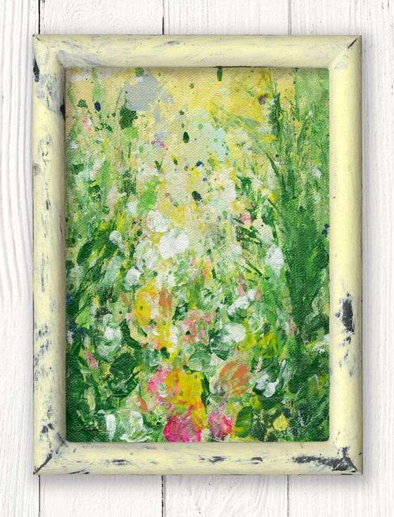 Shabby Chic Charm 24 - Framed Floral art in Painted Distressed Frame by Kathy Morton Stanion