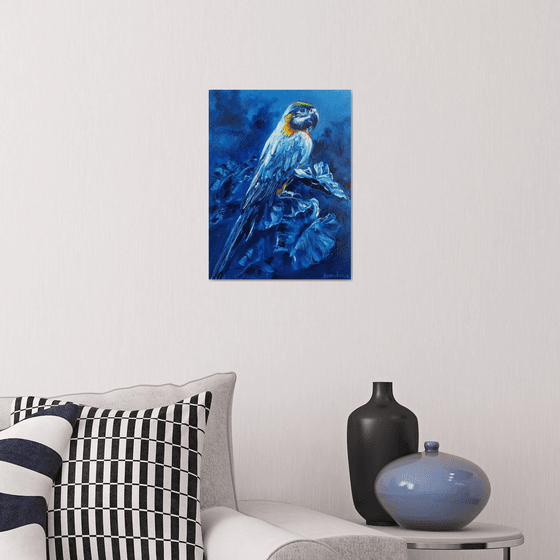 Parrot Bird Art Nature Blue painting Night time Wildlife