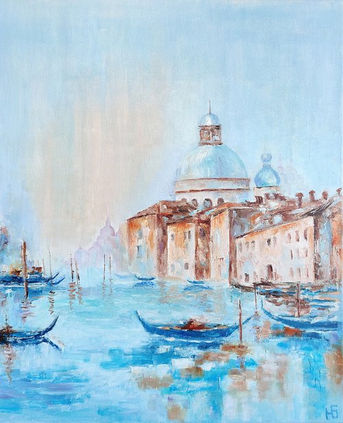 Venice, Venice landscape painting on canvas, 50x40 cm, ready to hang. by Yulia Berseneva