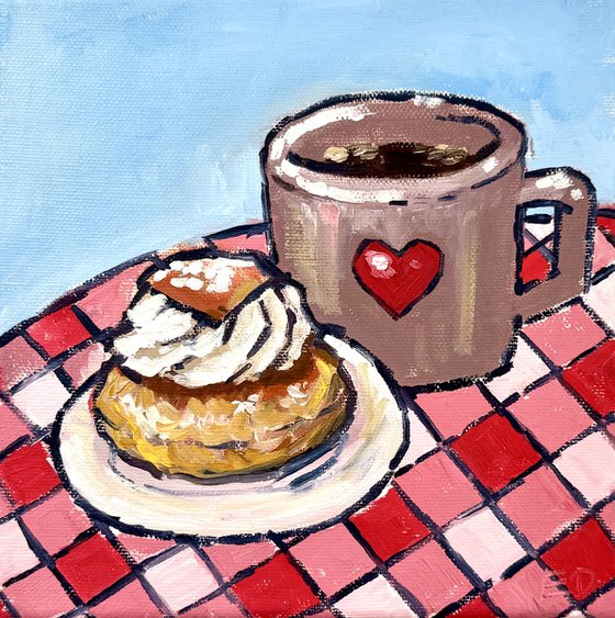 Coffee and semla bun
