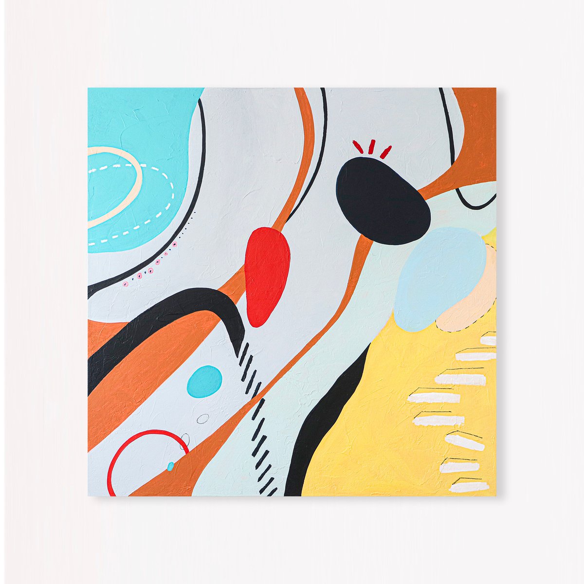 Abstract Acrylic Painting By Hyunah Kim, 40 X 40, Elementum, Original Artwork