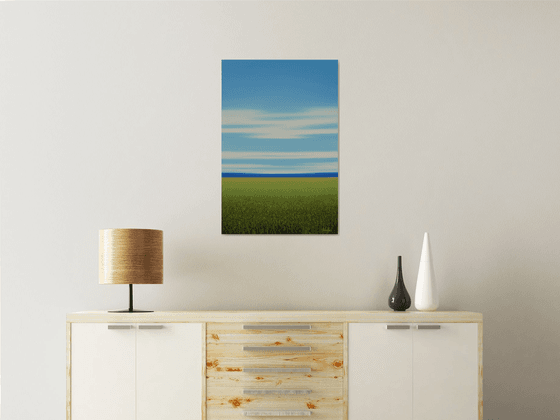 Lush Green Field - Blue Sky