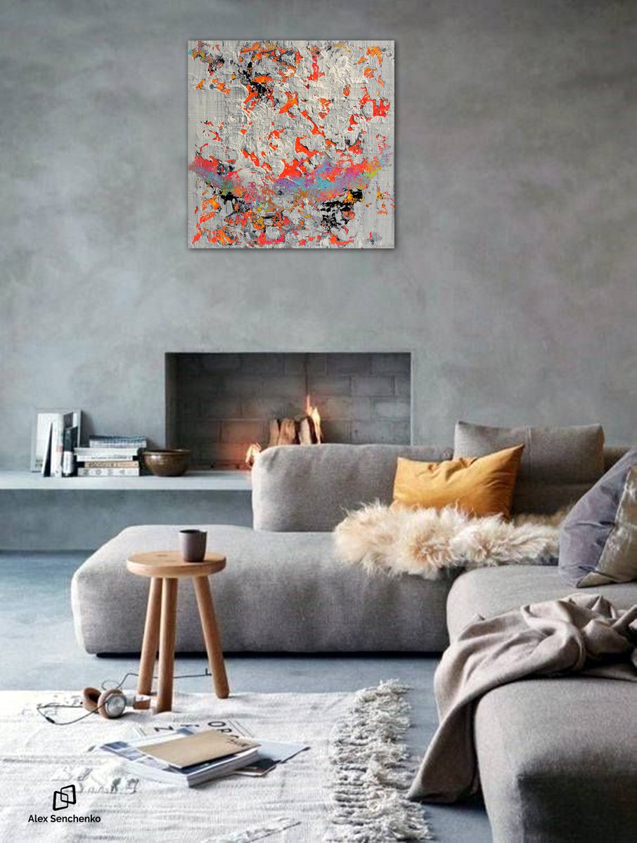 90x90cm. / abstract painting / Abstract 2239 by Alex Senchenko