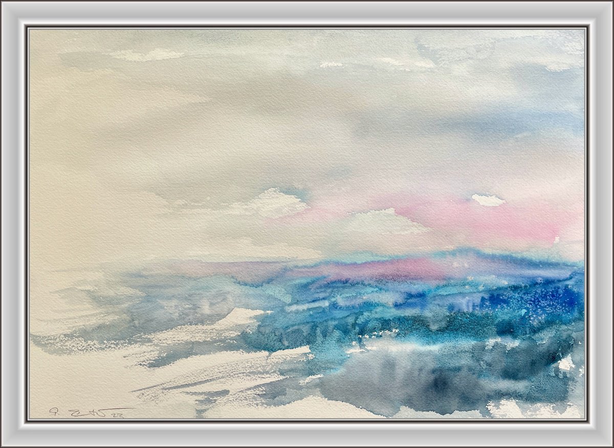 New Days, New Promises  I  Landscape Watercolor by Gesa Reuter