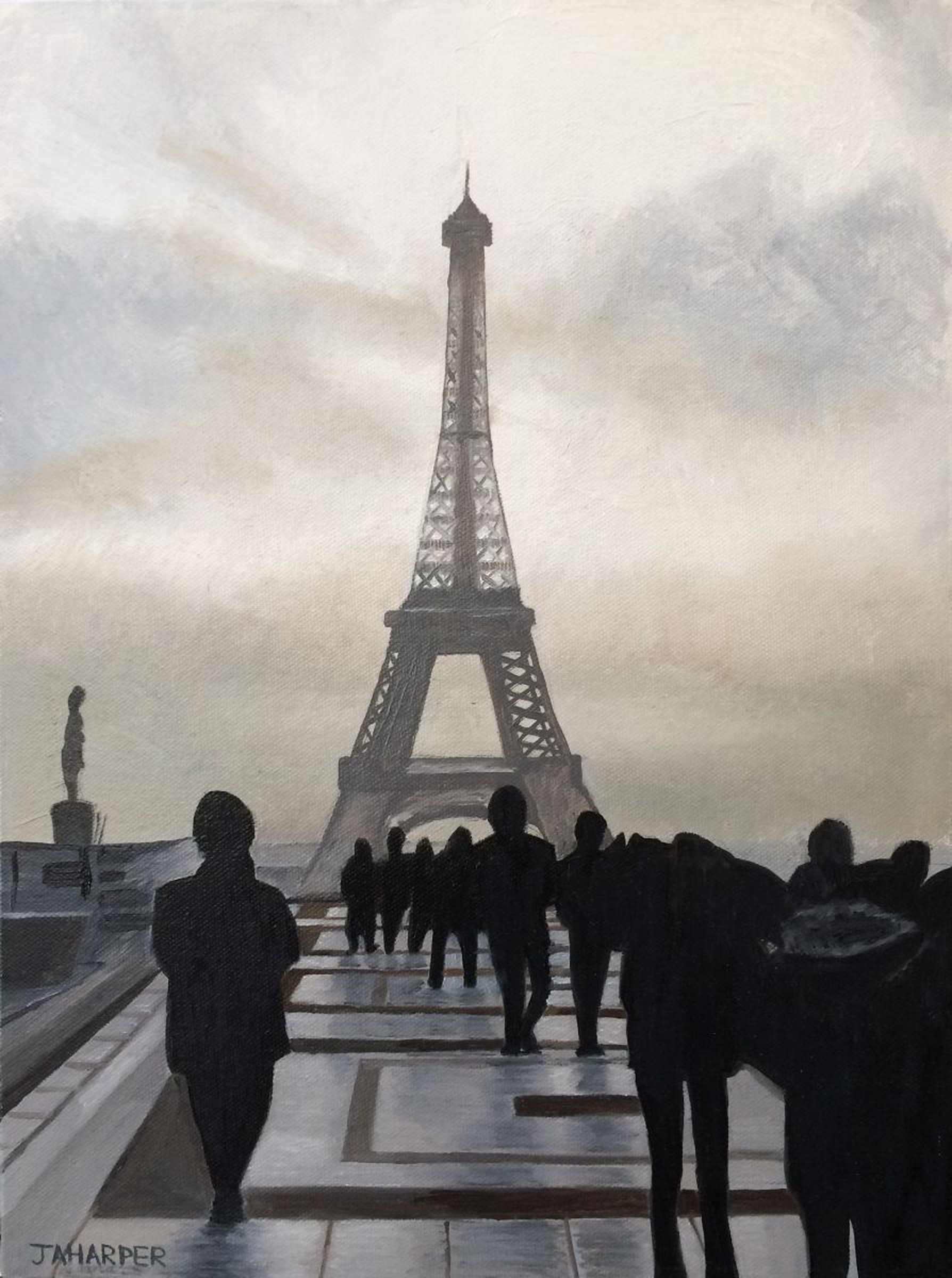 Paris Eiffel Tower Wall Art Black And White Oil Artfinder