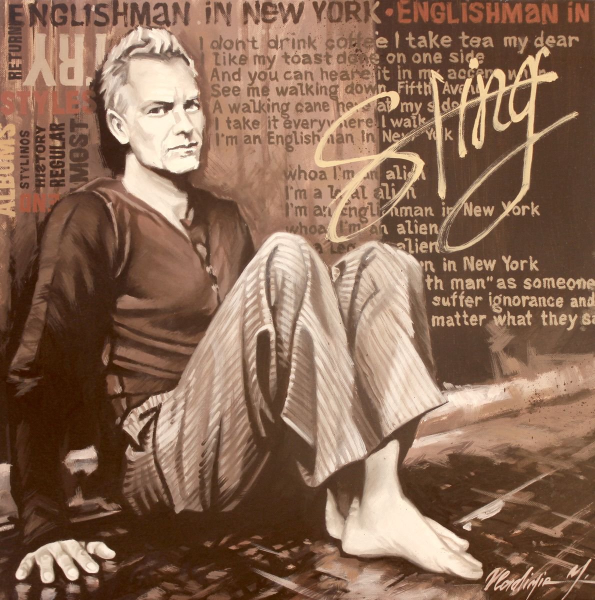 Portrait Oil Painting By Volodymyr Melnychuk, 20 X 20", Sting, Original Artwork