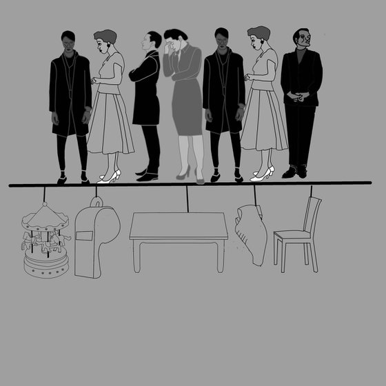 Social distance - wall print
