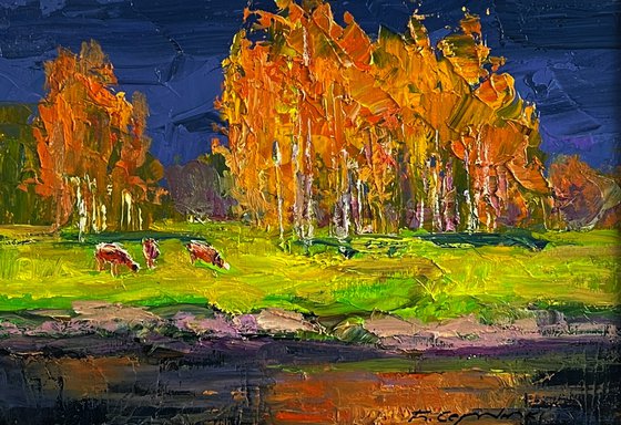 Autumn on the Shore River