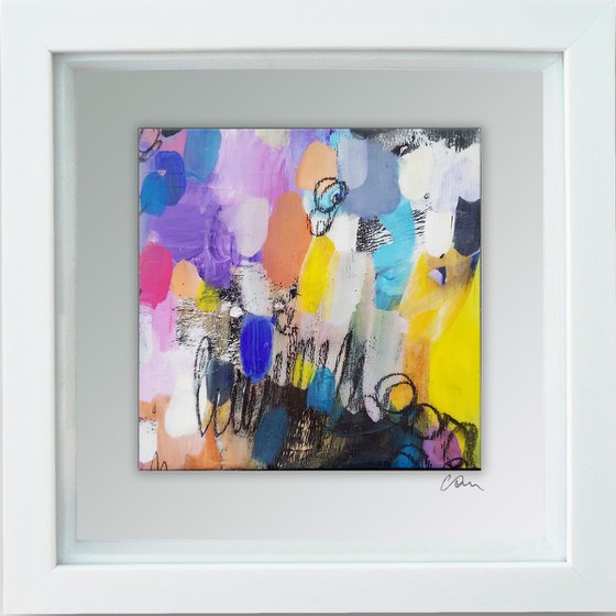 Framed ready to hang original abstract  - colours #3