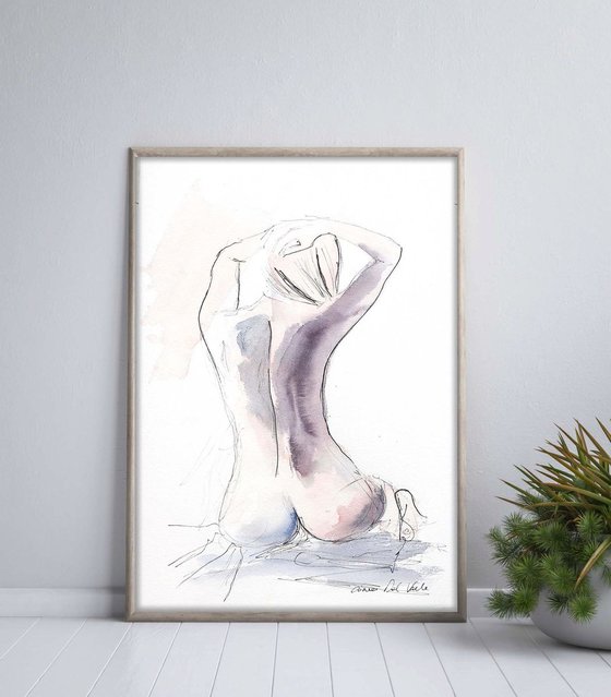 Nude XXXVII mixed media painting