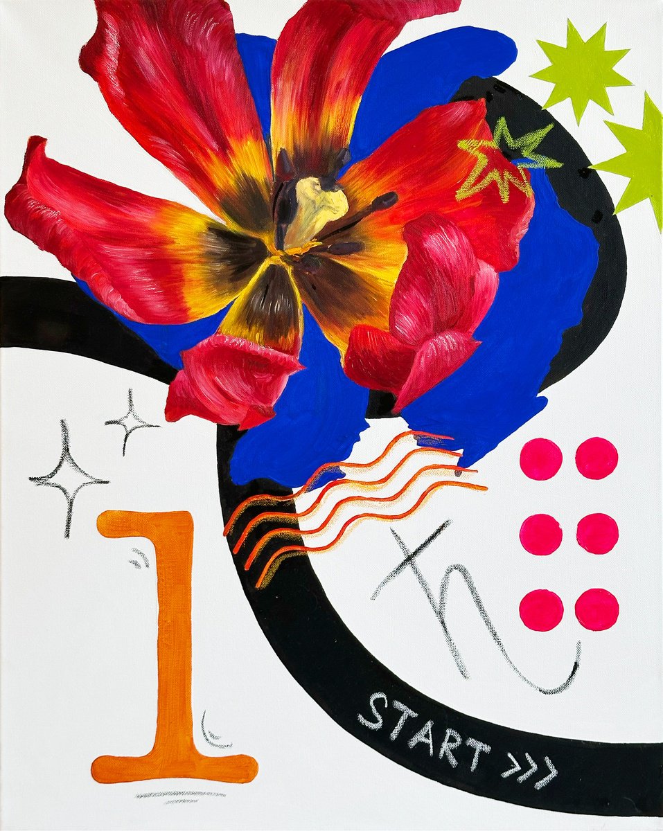 Botanical Oil Painting By Alena Sokolova, 22 X 28, Twelve Months, (1/12), Saturn, Original Artwork