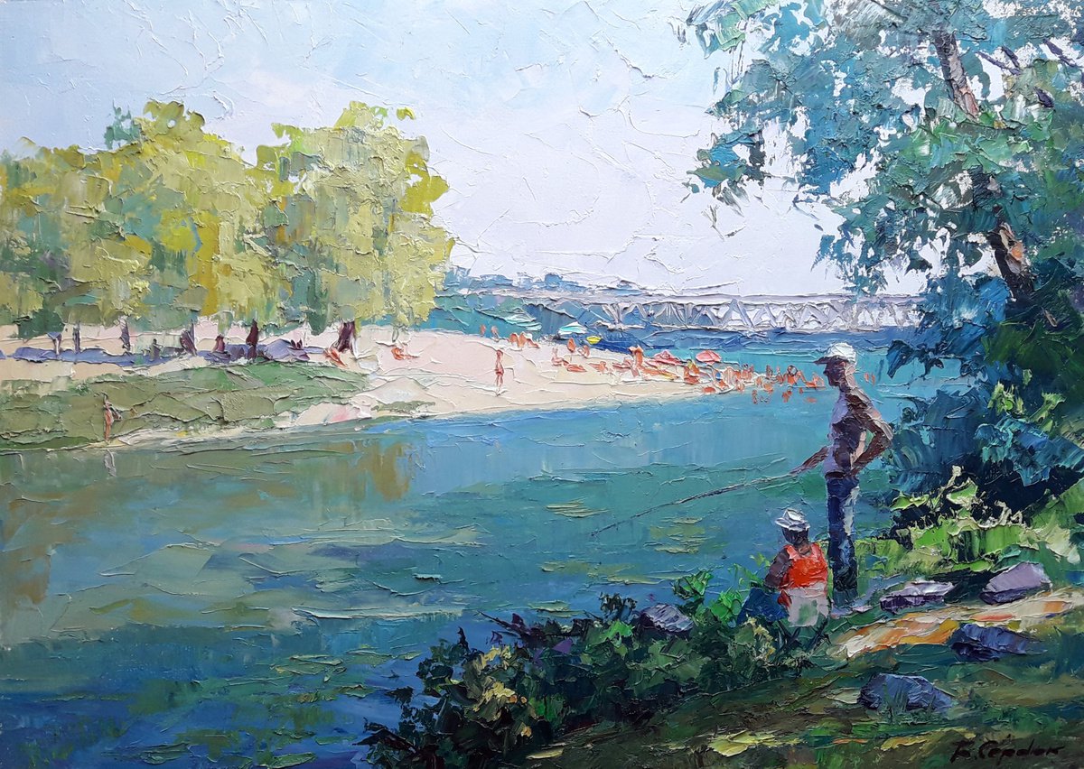 Oil painting Summer vacation nSerb348 by Boris Serdyuk