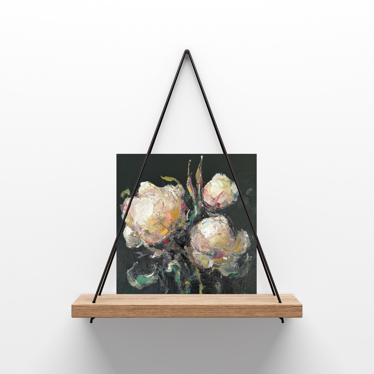 Impressionistic Botanical Oil Painting By Liubou Sas, 10 X 10", Peonies, Original Artwork
