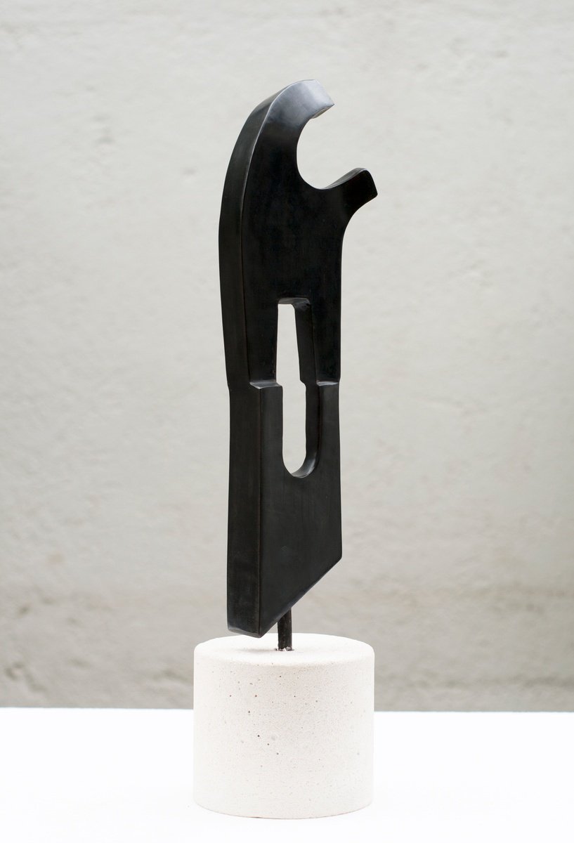 Geometric Abstract Sculpture By Roberto Canduela Luengo, 5 X 20", Obosom 21, Original Artwork