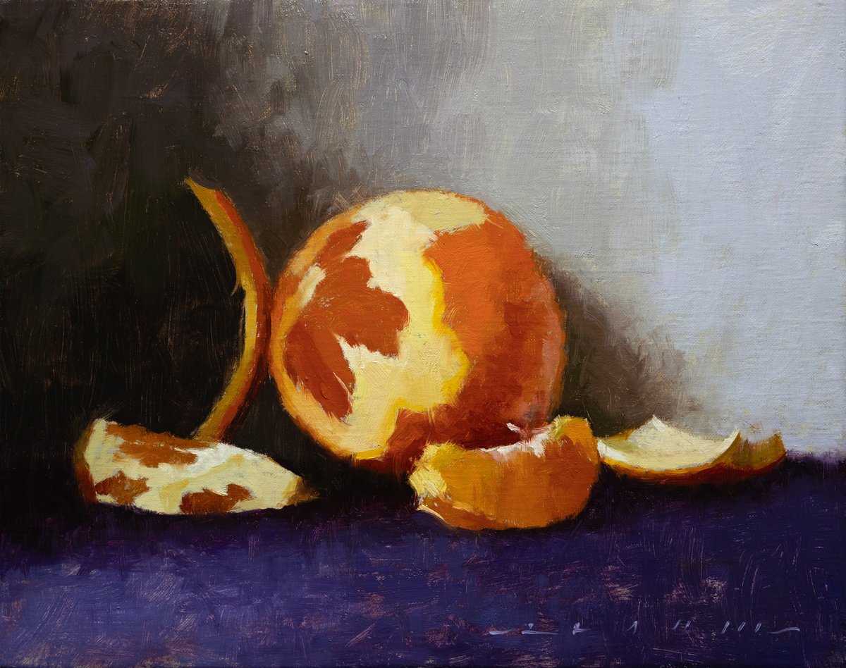 Photorealistic Still Life Oil Painting By Rostyslav Malysh, 10 X 8", - Oranges - ?, Original Artwork