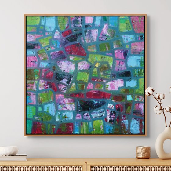 Abstract in Pink and Green