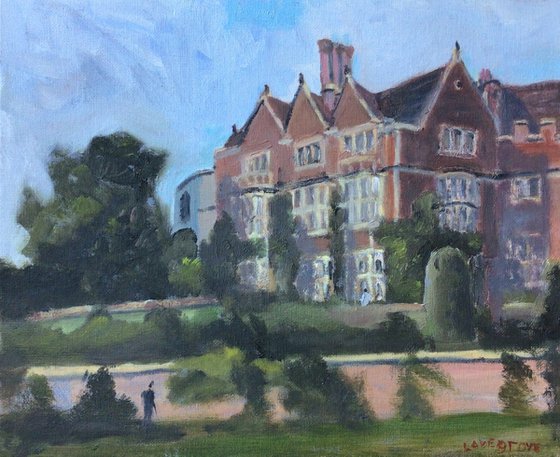 Chilham Castle, an English mansion set in parkland, painting.