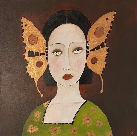 THE LADY WITH GOLDEN BUTTERFLIES
