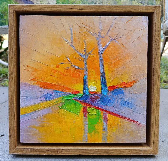 Two Trees at Dusk