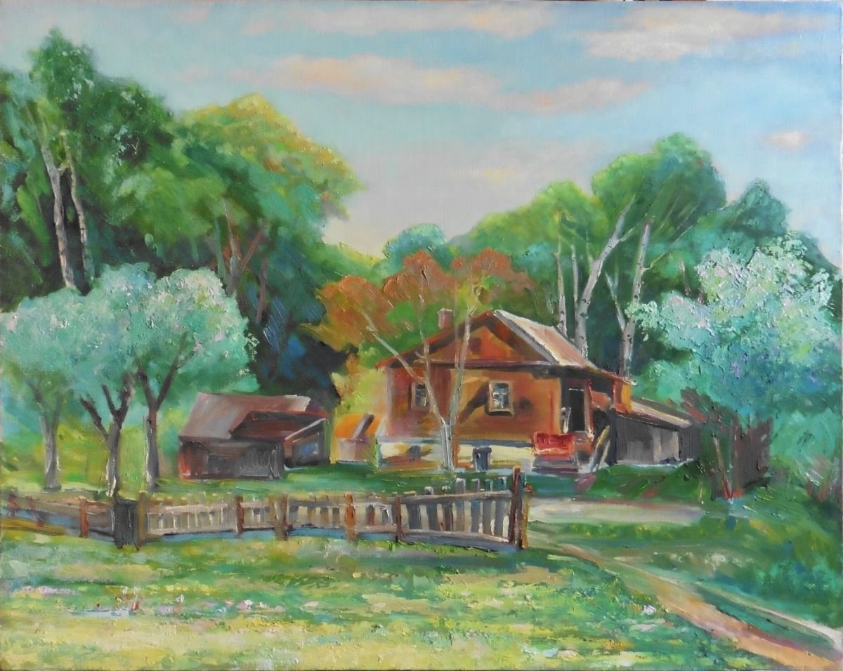 Impressionistic Landscape Oil Painting By Vyacheslav Onyshchenko, 35 X 28", Spring, Original Artwork