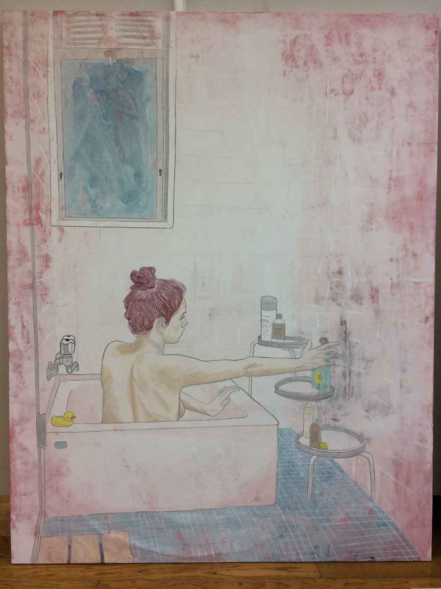 Expressive Portrait Painting By Willow Moon, 72 X 46", Next Door, Original Artwork