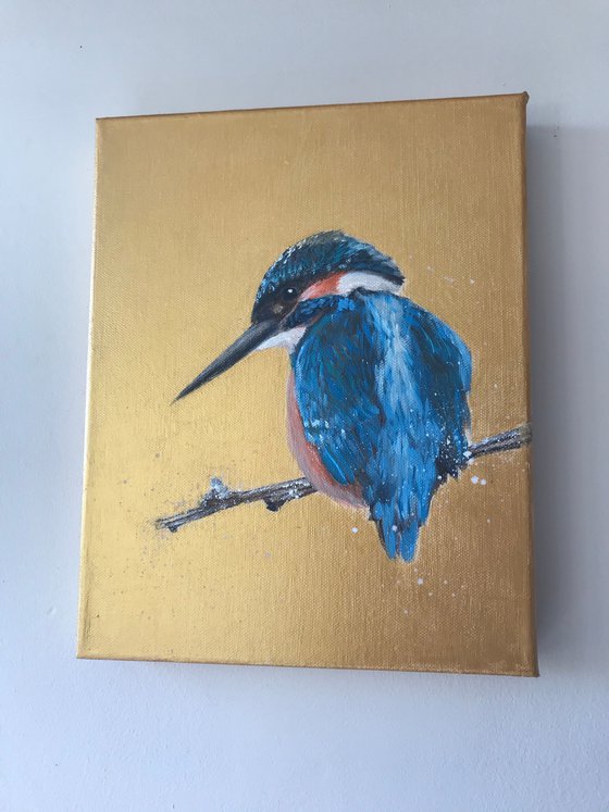 Kingfisher On Gold