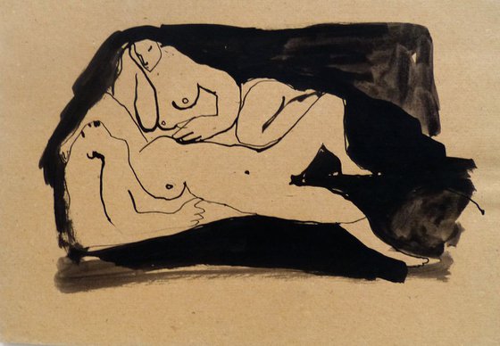 Erotic drawing 26, ink on paper 28x19 cm