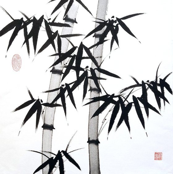 A Pair of Black Bamboos