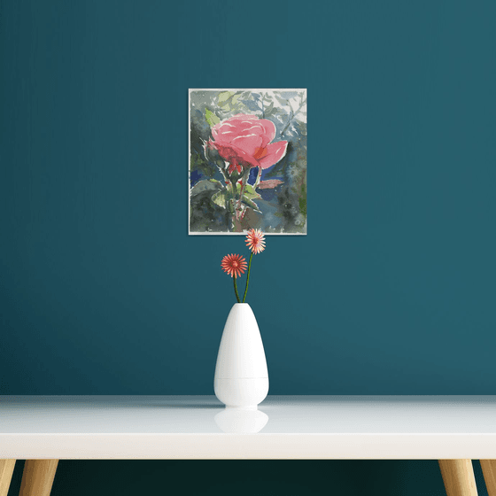 Rose watercolor painting art