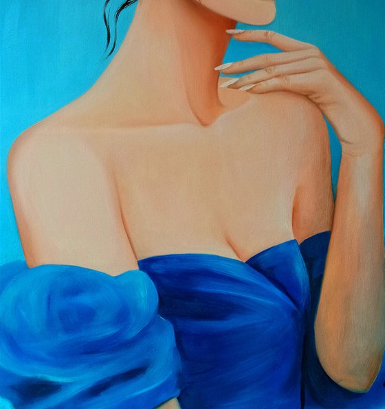 Blue silk - portrait