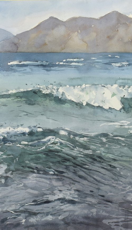 Stormy sea 2 ( 74X54 ) by Goran Žigolić Watercolors