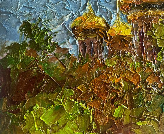 Golden Domes Behind the Trees