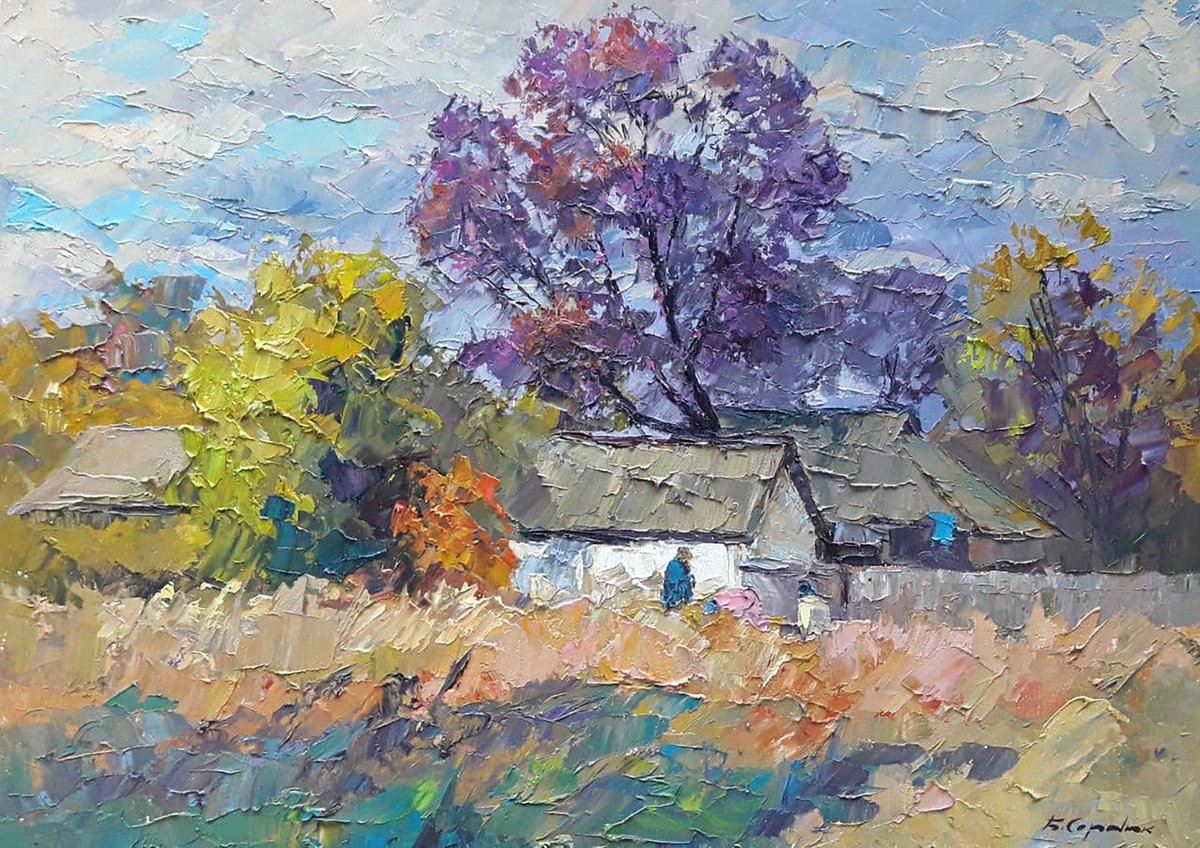 Oil painting Autumn worries nSerb717 by Boris Serdyuk
