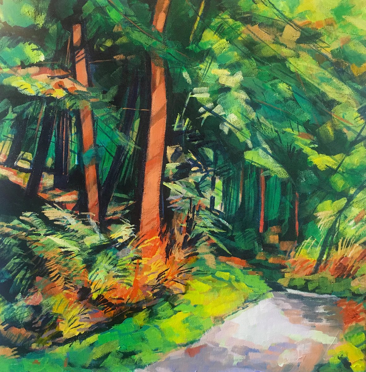Fern Path By Stuart Roper, 16 X 16, Artwork For Sale On Artfinder